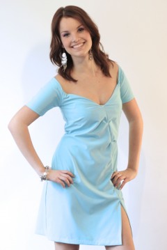 Sexy off shoulder turquoise dress