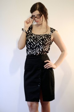 Asymmetric silk blouse