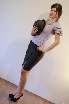 Button front pencil skirt 